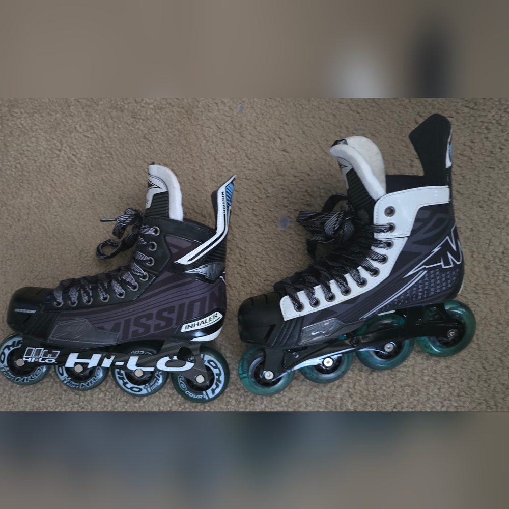 Mission RH Inhaler DS:6 Inline Hockey Skates Senior Size 8.5E US Mens 10 Shoe.